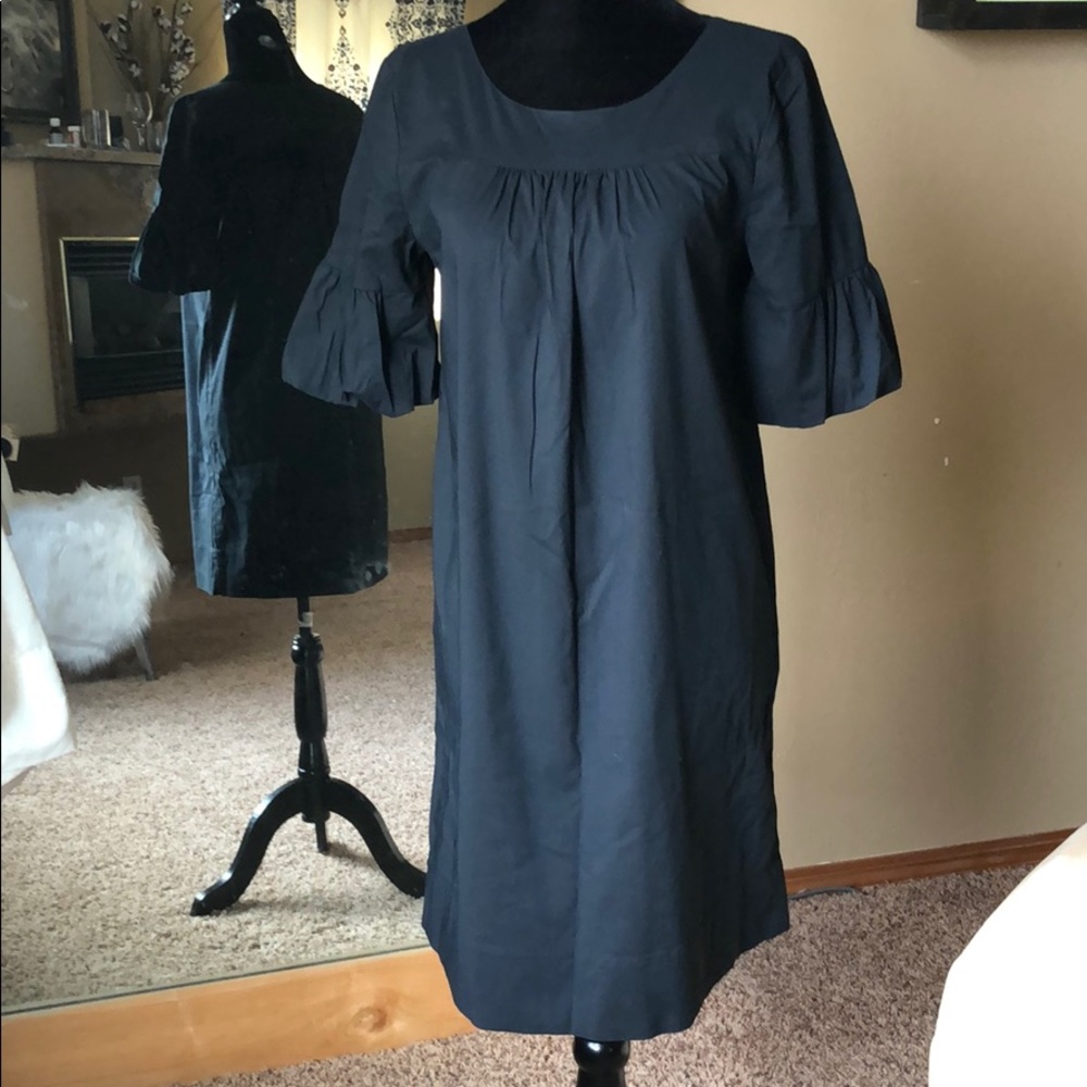 Little Black Dress with Short Balloon Sleeves